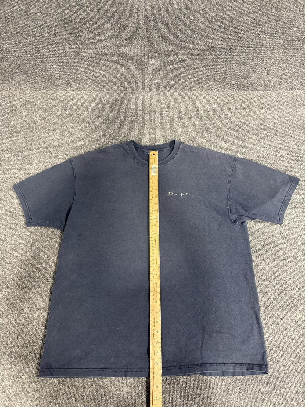 Champion Shirt Mens XL Blue Crewneck Small Script Logo Basic T-Shirt Tee - Picture 5 of 10